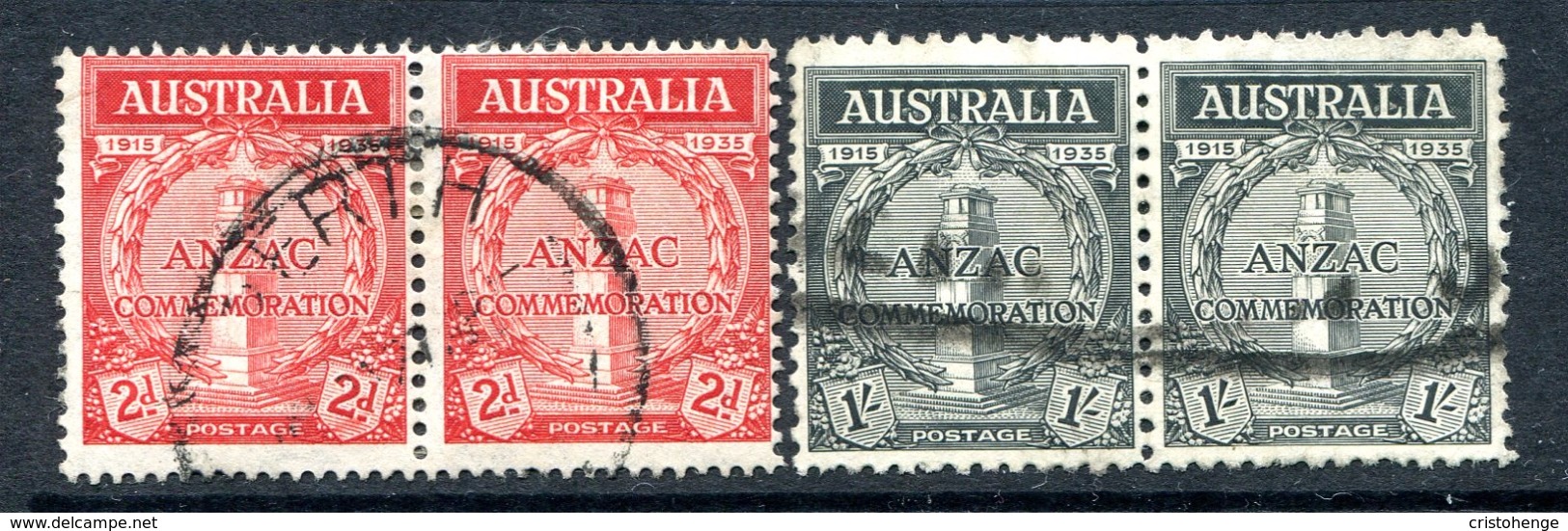 Australia 1935 20th Anniversary Of Gallipoli Landing Pairs Set Used (SG 154-155) - Used Stamps