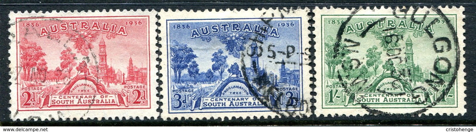 Australia 1936 Centenary Of South Australia Set Used (SG 161-163) - Usati