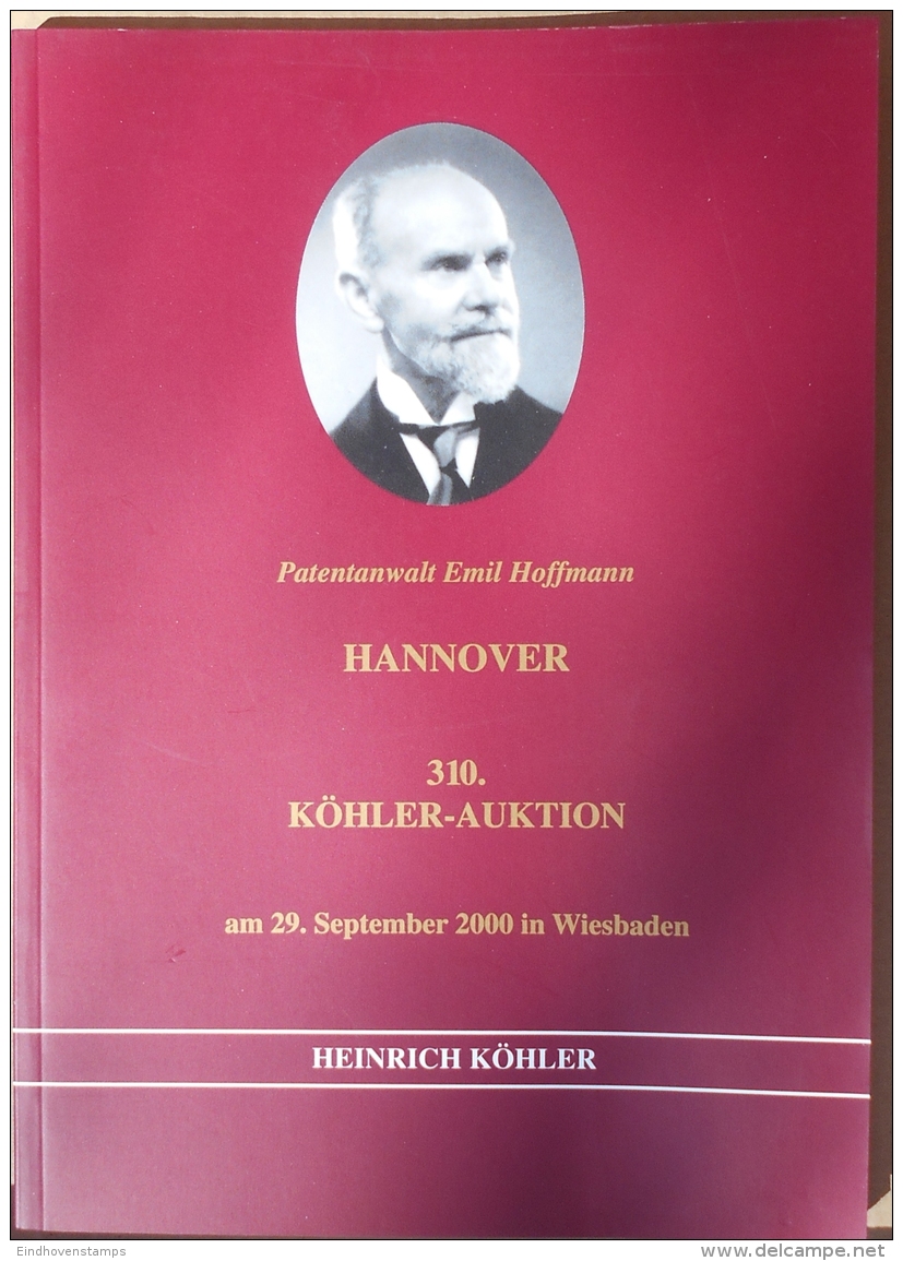 Germany, Hannover Collection,  Illustrated Specialized Auktions-Katalog Köhler 2000, 83 Pages - Catalogues De Maisons De Vente