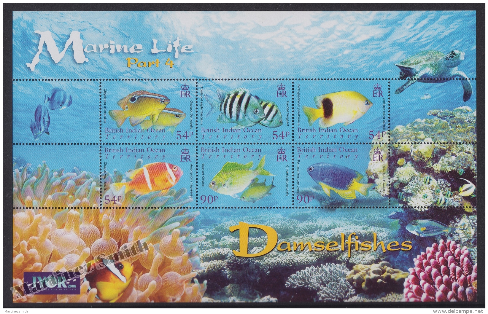 British Indian Ocean 2008 Yvert 388-93, Sea Fauna. Piscis - MNH - British Indian Ocean Territory (BIOT)