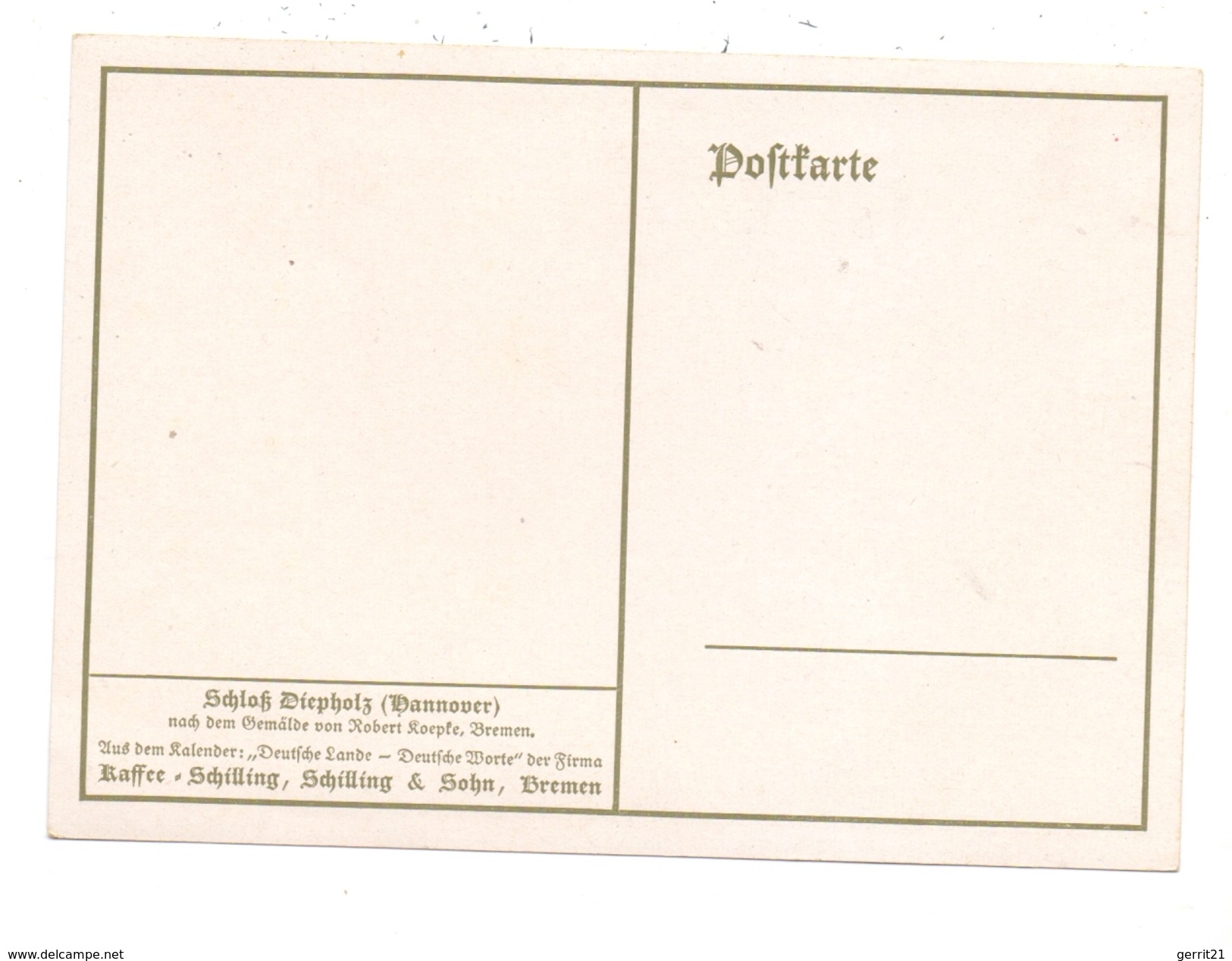 2840 DIEPHOLZ, Schloß Diepholz, Künstler-Karte Robert Koepke, 30er Jahre - Diepholz