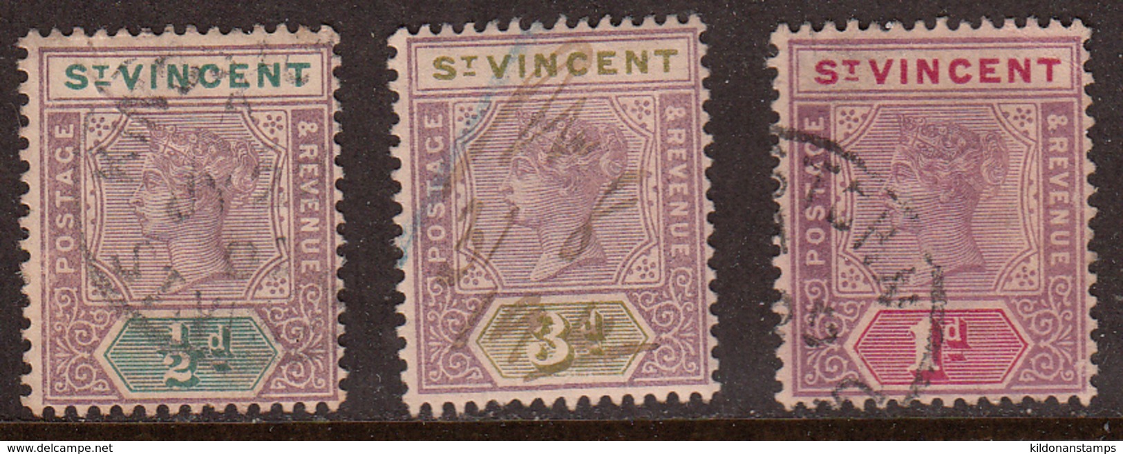 St Vincent 1898 Cancelled, Sc# 62,63,65 - St.Vincent (...-1979)