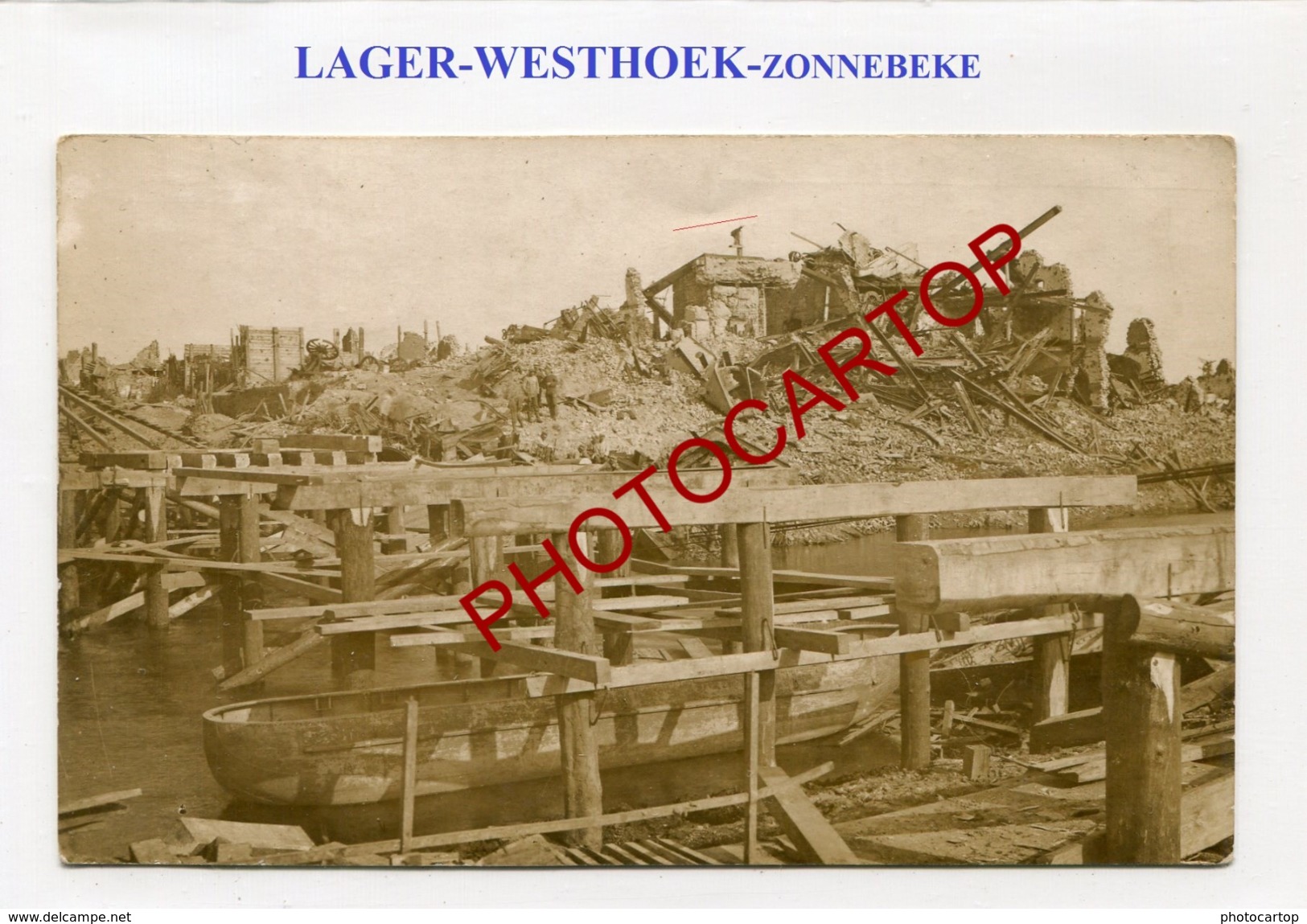 WESTHOEK-ZONNEBEKE-PONT-Brücke-LAGER-Camp-Carte Photo Allemande-Guerre 14-18-1 WK-BELGIEN-Flandern-Militaria- - Zonnebeke