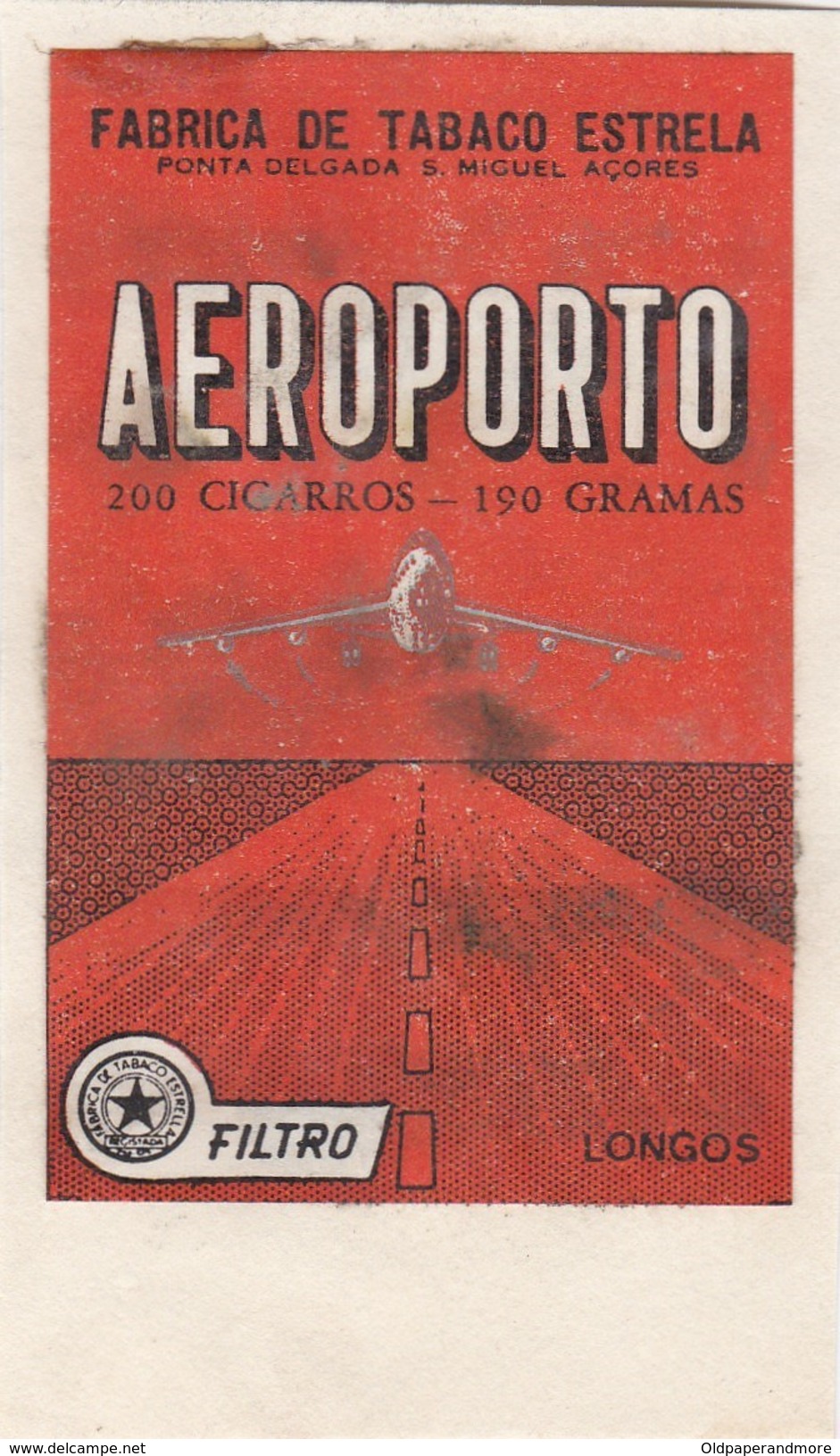 PORTUGAL AÇORES AZORES TOBACCO LABEL - AEROPORTO  - FABRICA DE TABACOS ESTRELA PONTA DELGADA - Sonstige & Ohne Zuordnung