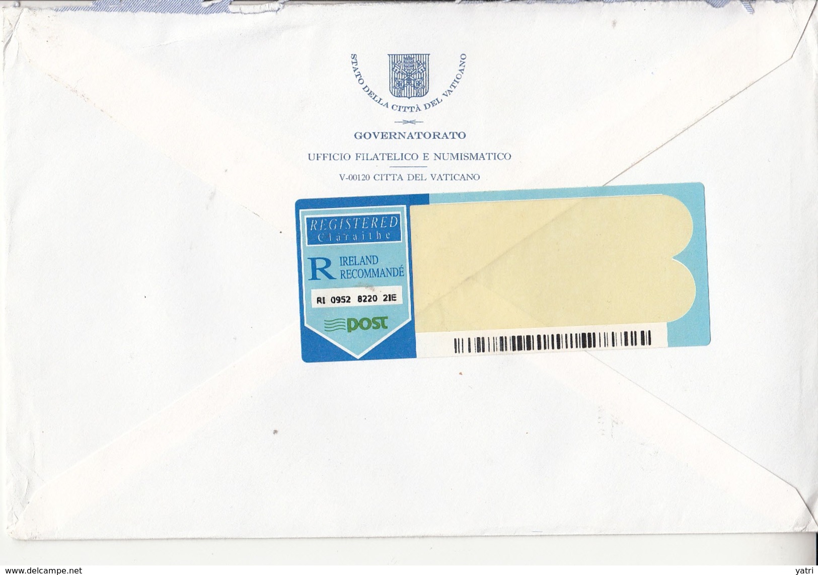Vaticano - Raccomandata In Franchigia Postale - Lettres & Documents