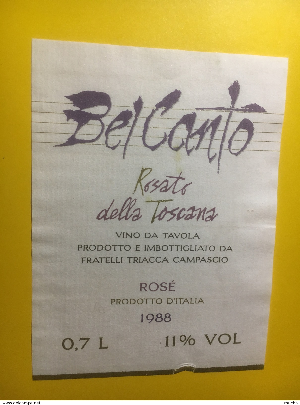3928 - Bel Canto 1988 Rosato Della Toscana Italie - Muziek & Instrumenten