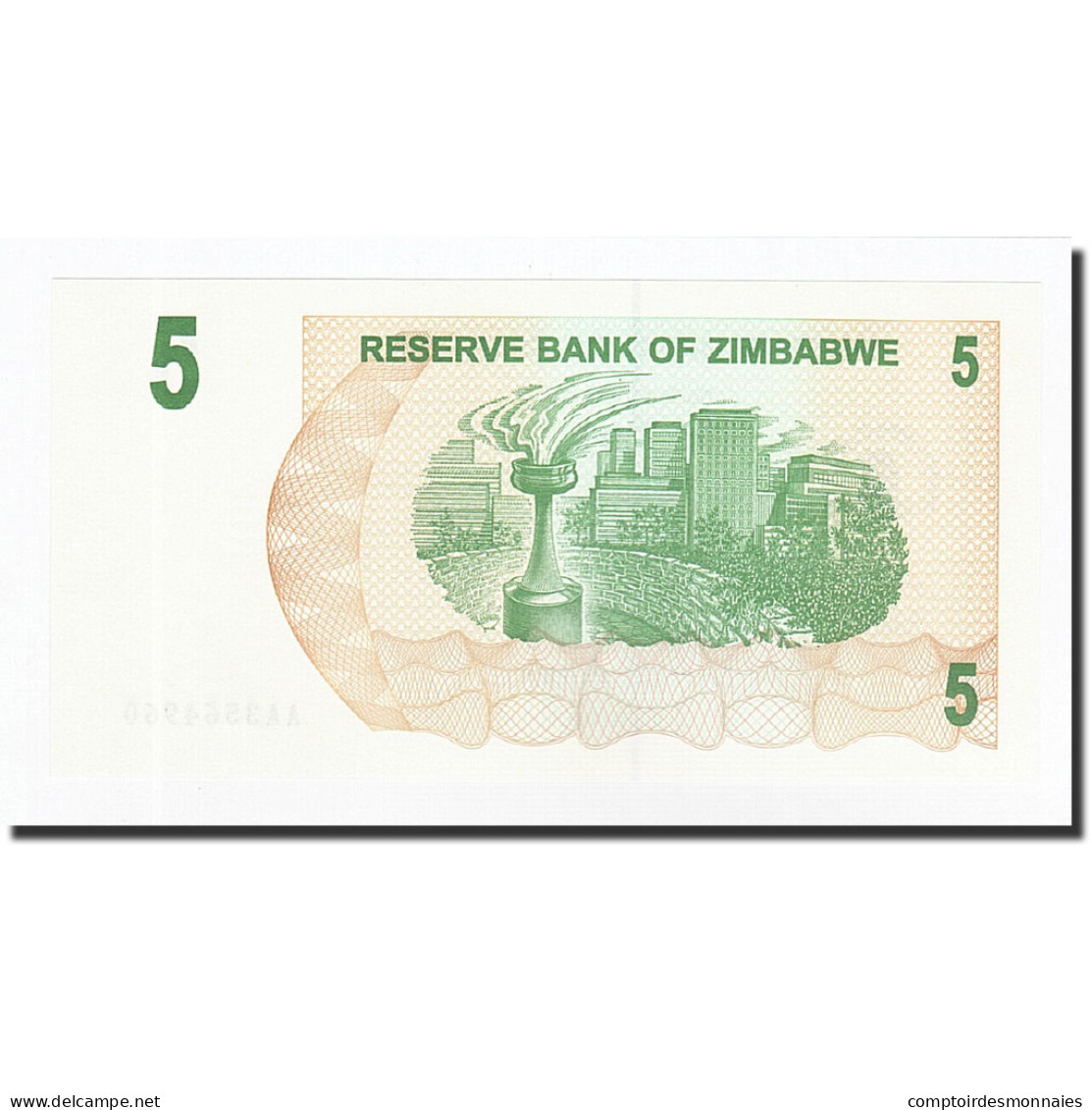 Billet, Zimbabwe, 5 Dollars, 2006-08-01, KM:38, NEUF - Zimbabwe