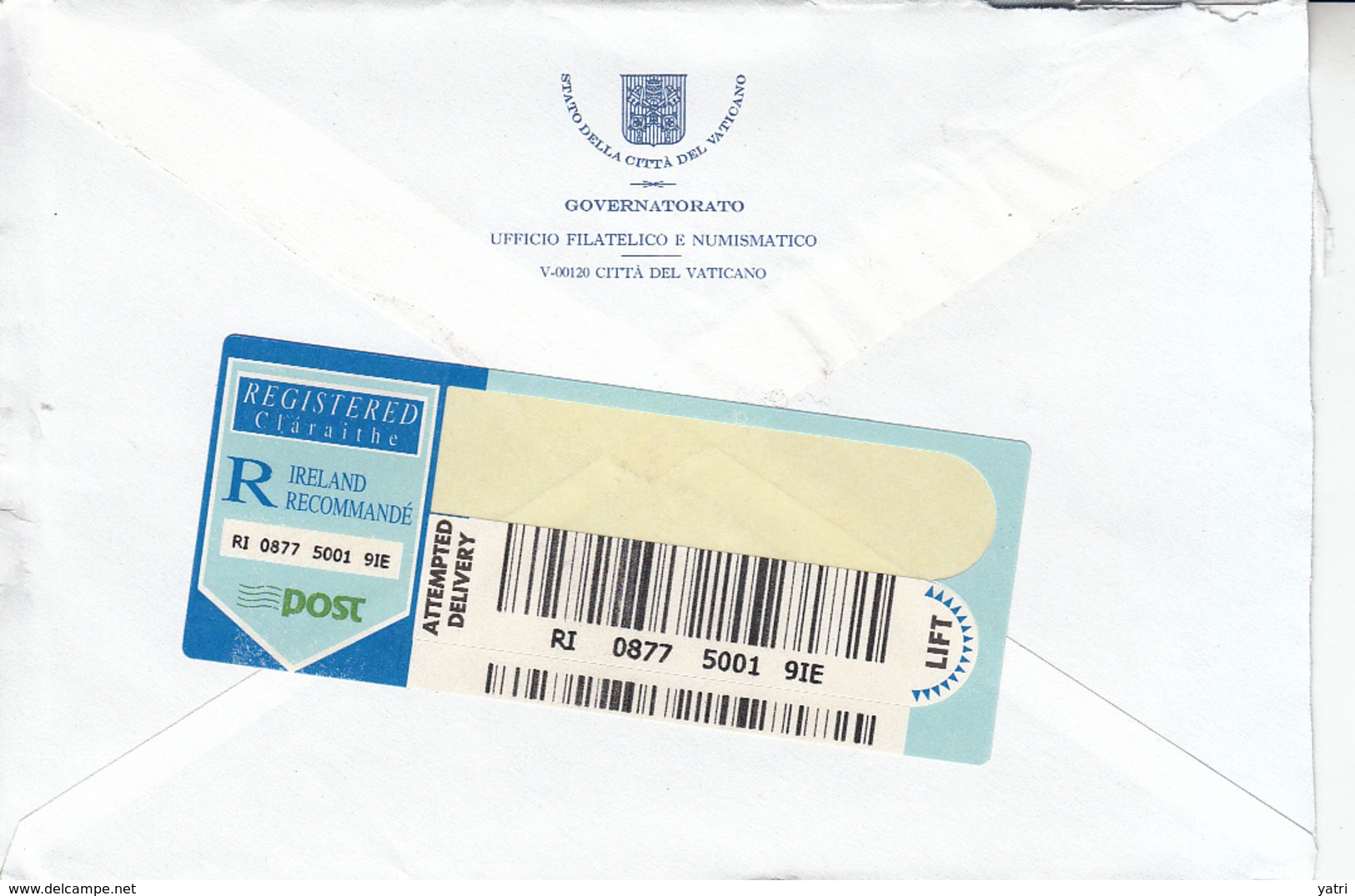Vaticano - 2008 - Lettera Raccomandata In Franchigia - Covers & Documents