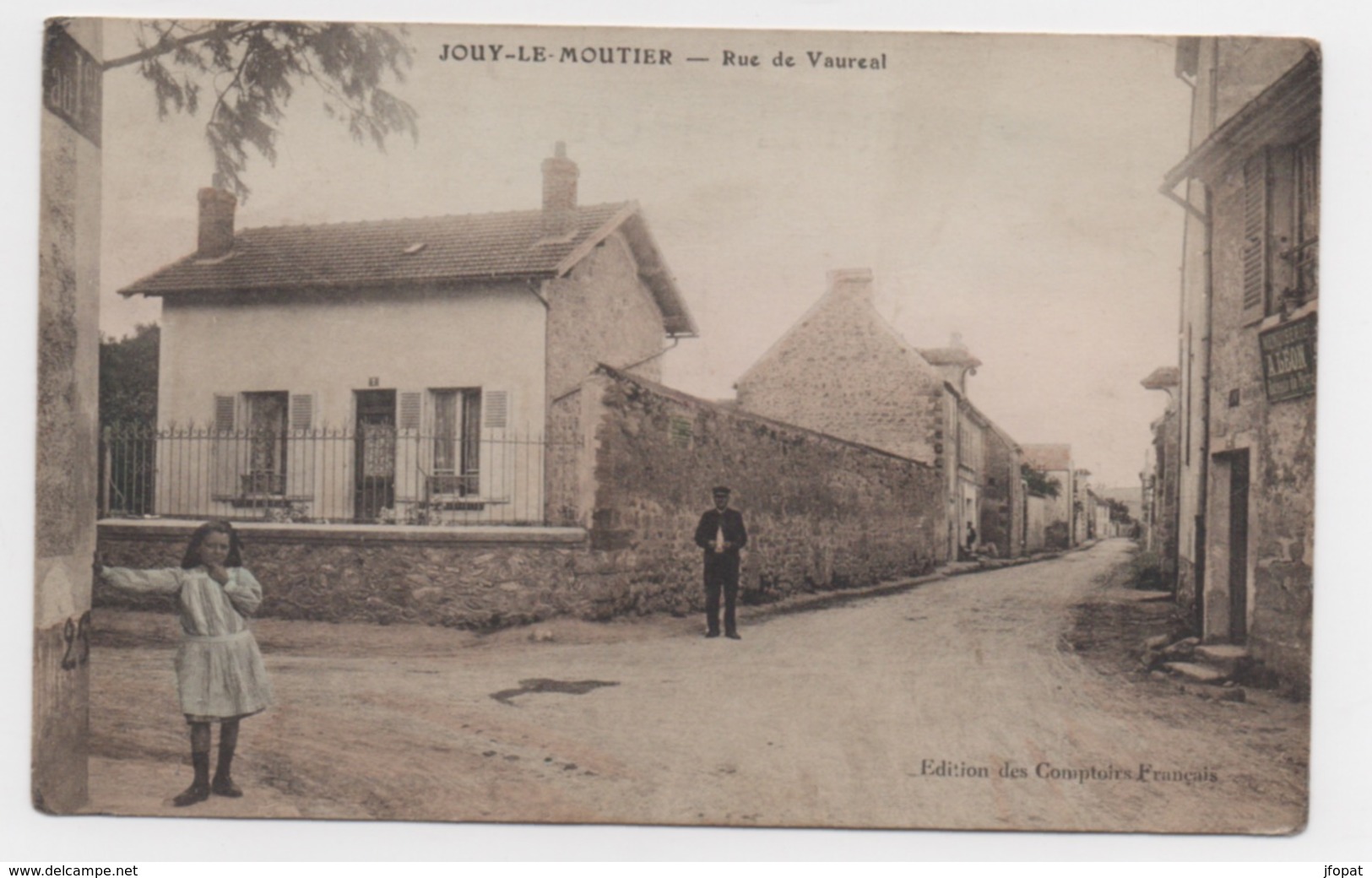 95 VAL D OISE - JOUY LE MOUTIER Rue De Vauréal, Aquarellée (voir Descriptif) - Jouy Le Moutier