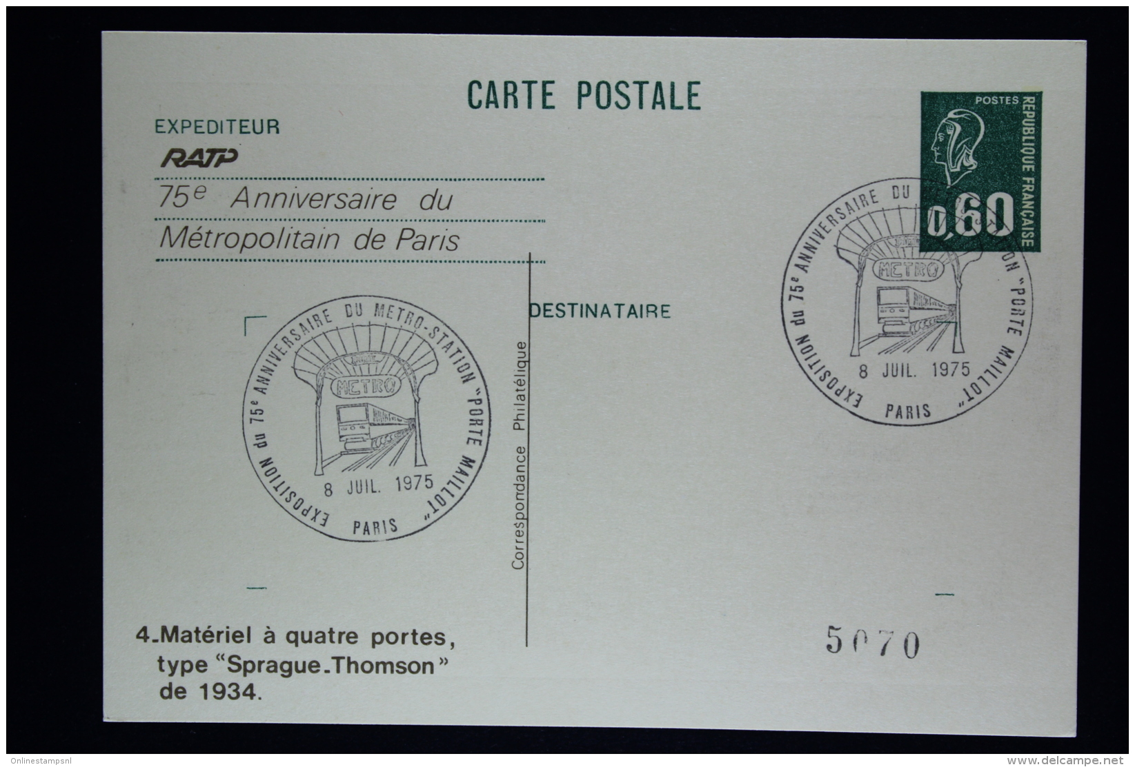 France: Cartes Postale  RATP  75e Anniversaire de