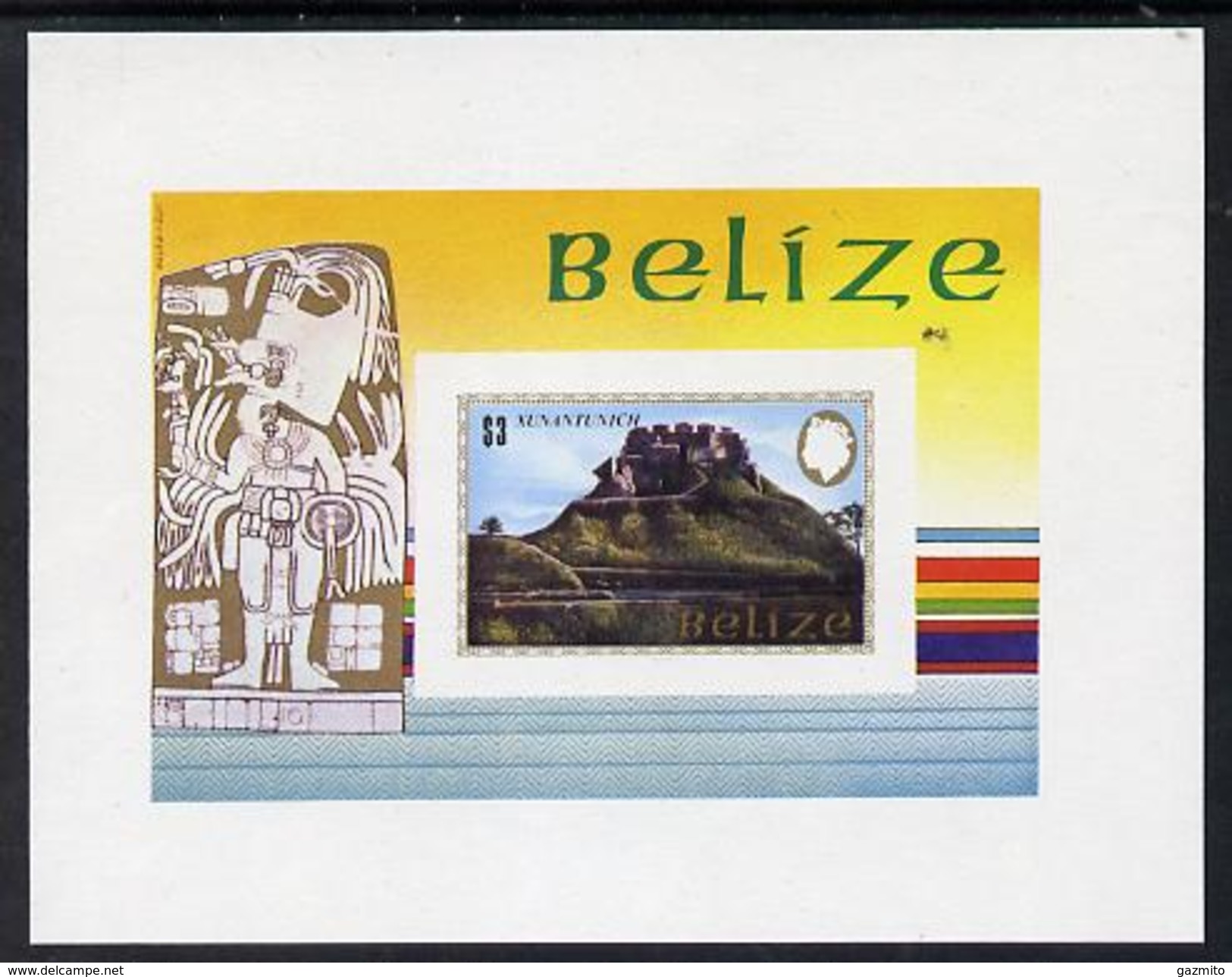 Belize 1983, Maya Monuments, BF IMPERFORATED - Indios Americanas