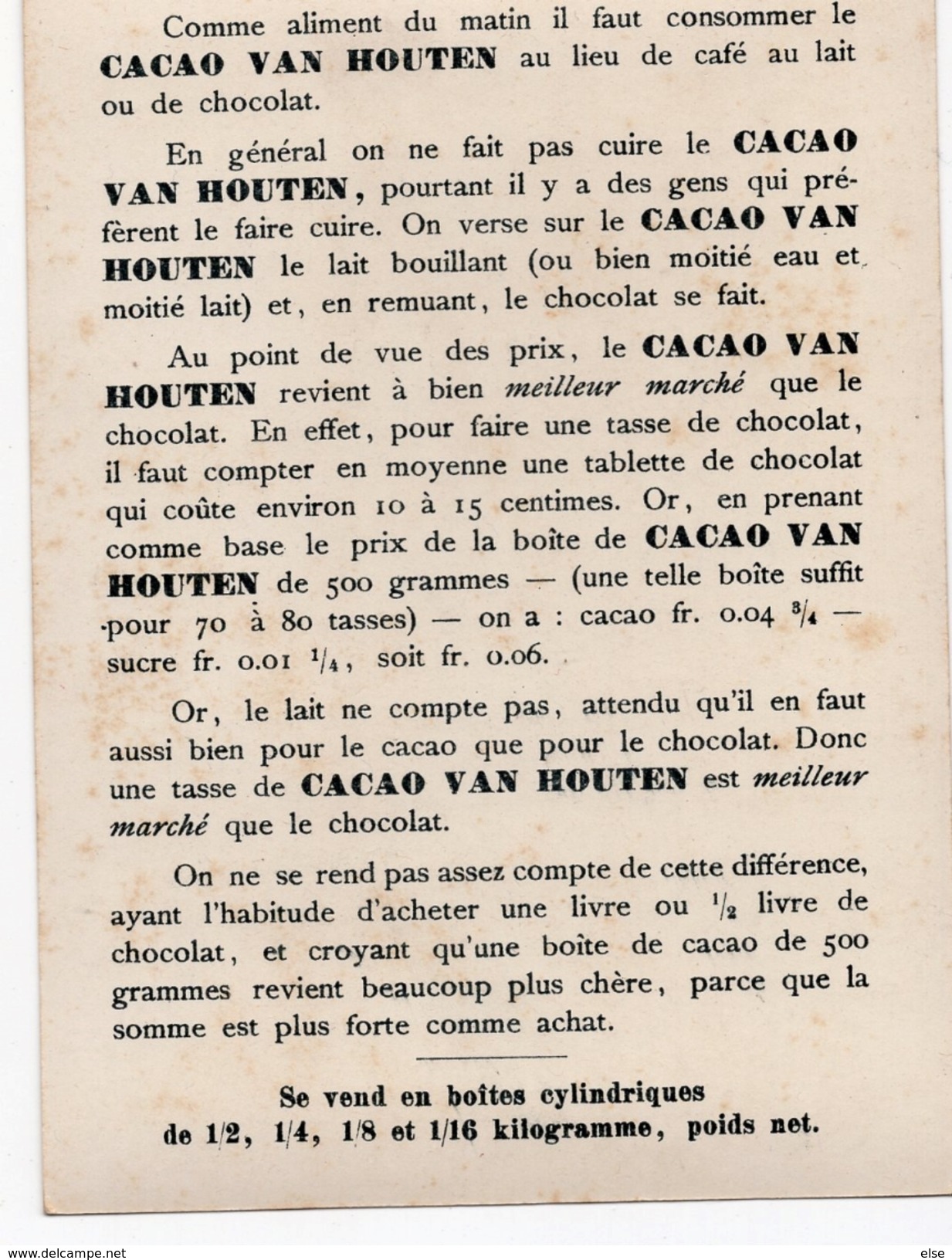 PORT INTERIEUR A MAASSLUIS  CONNU POUR LA PECHE AUX HARENGS CHROMO CACAO VAN HOUTEN VILLE DE HOLLANDE - Van Houten