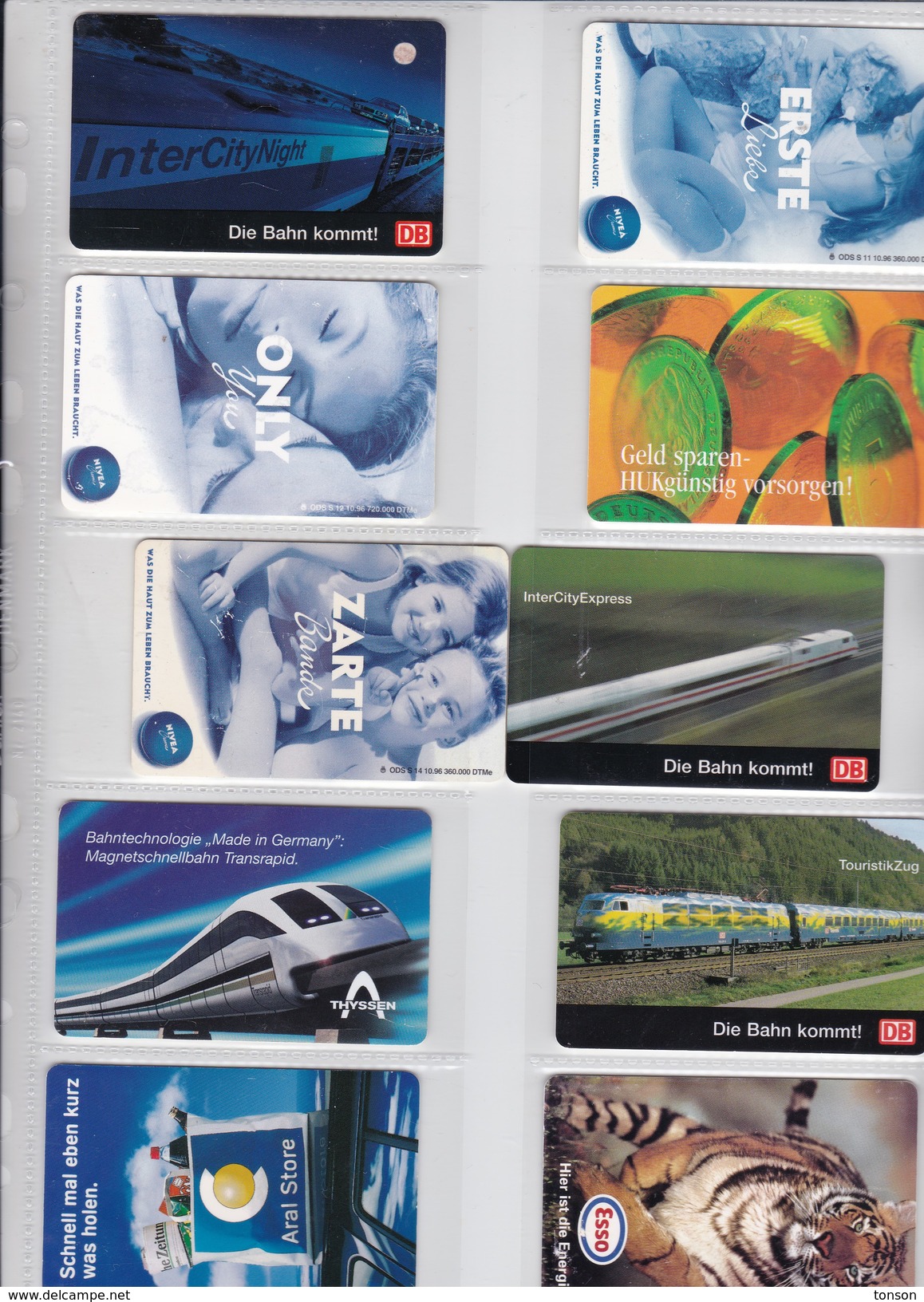 Germany, 10 Different Cards Number 15, Trains, Nivea Cream, Tiger, 2 Scans. - [6] Collections