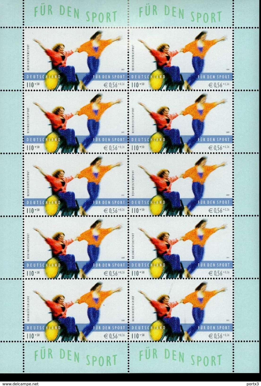 Bund Kleinbogen 2165 - 2168 Sporthilfe Postfrisch ** MNH - 2001-2010