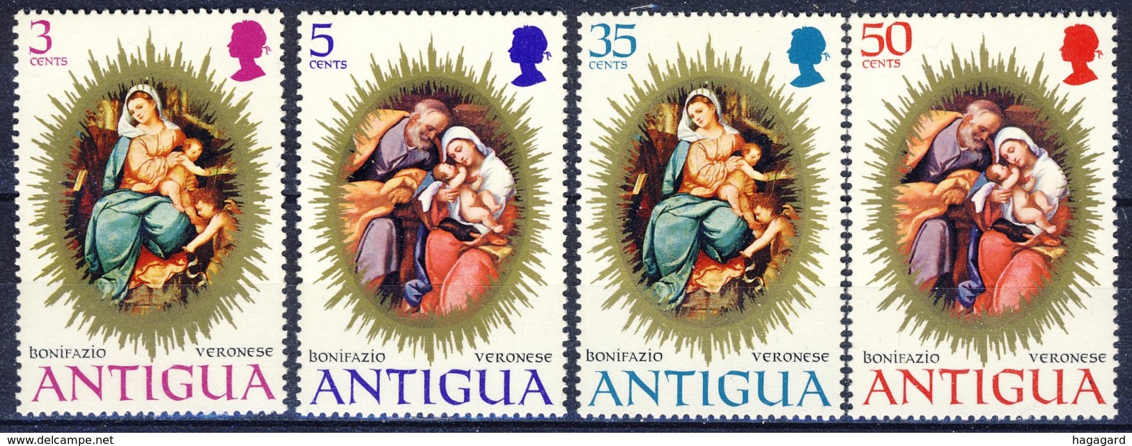 #B1223. Antigua 1971. Christmas.Paintings Michel 268-71. MNH(**) - 1960-1981 Autonomie Interne