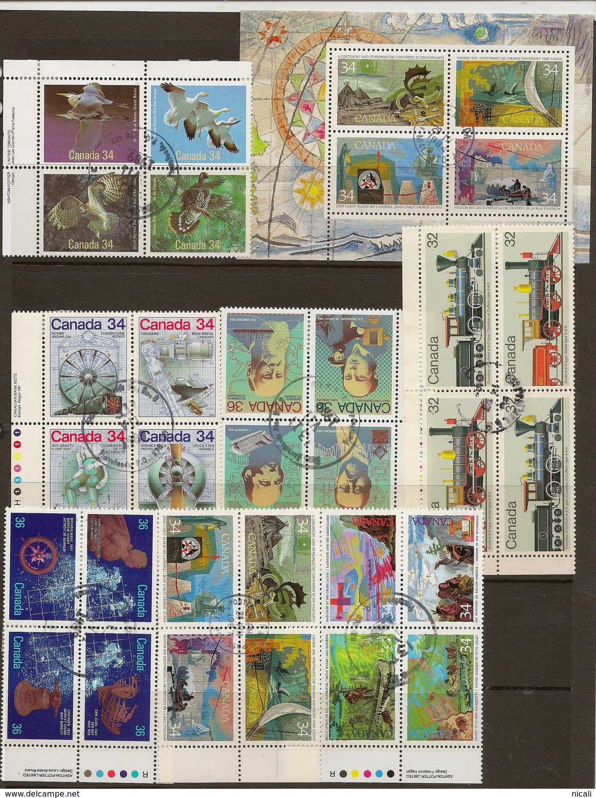 CANADA 1984-89 BLOCKS Collection 32 Stamps U DZ1 - Colecciones