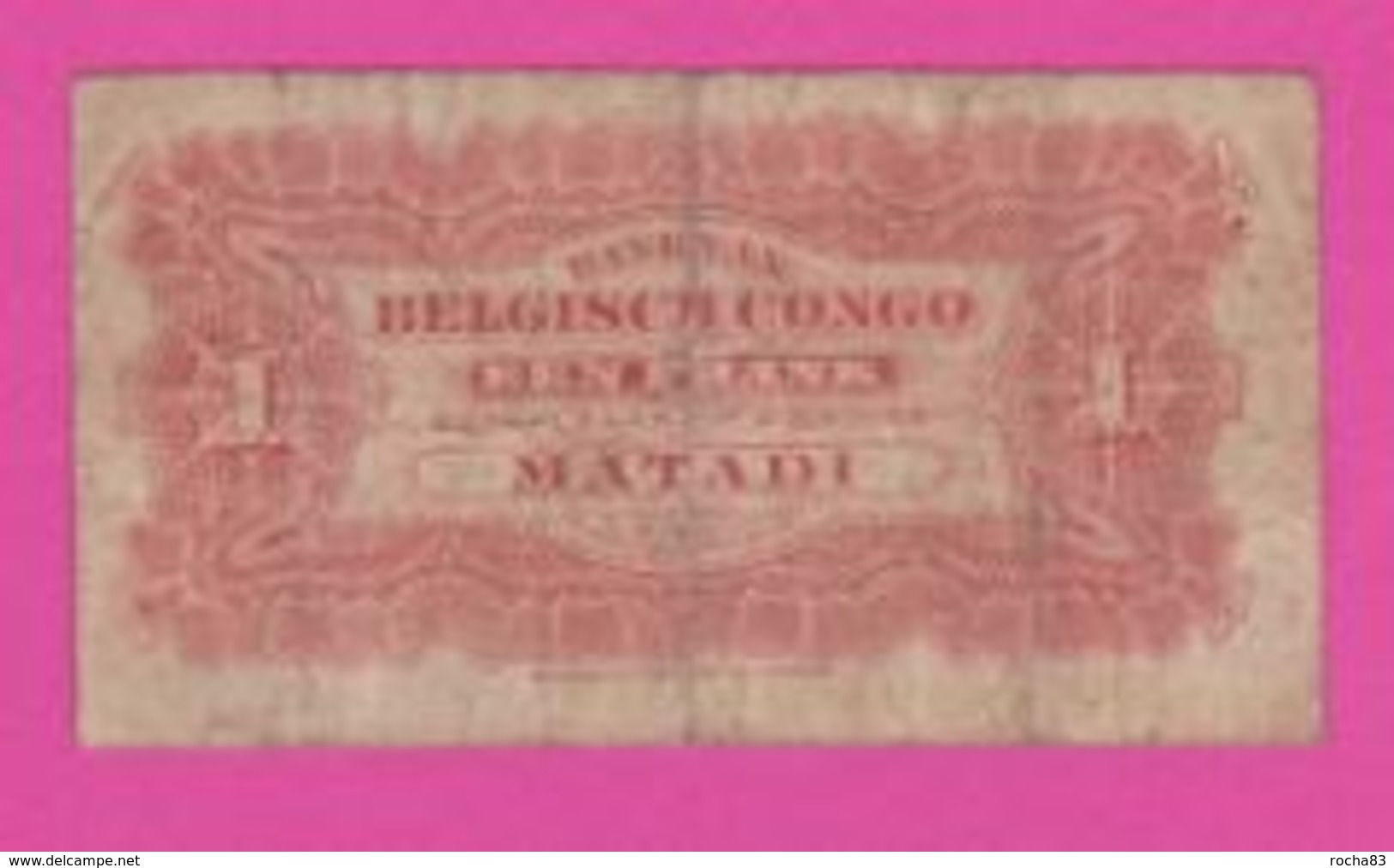 Billet - BELGIQUE - CONGO BELGE - 1 Franc Du 15 01 1920 - PICK 3 B - Banque Du Congo Belge
