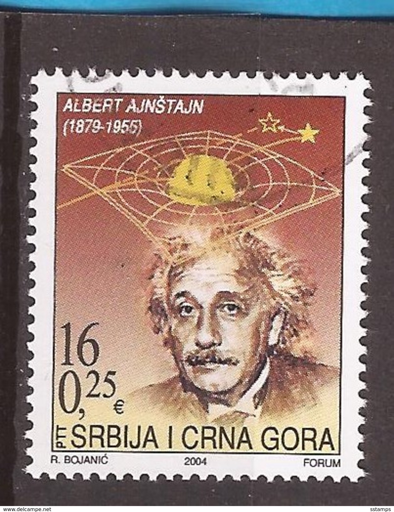 2004  3193  ALBERT EINSTEIN PHYSIKER NOBEL  JUGOSLAVIJA JUGOSLAWIEN SERBIA SRBIJA MONTENEGRO CRNA GORA USED - Albert Einstein