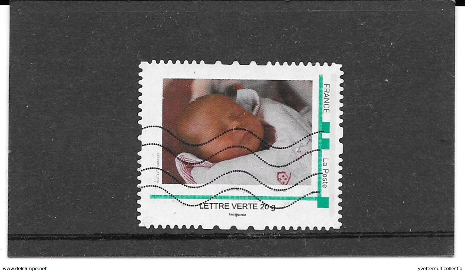 FRANCE.TIMBRE COLLECTOR MONTIMBRAMOI PERSONNALISE OBLITERE " NAISSANCE ".MONTIMBRAMOI. LETTRE VERTE 20 G - Oblitérés