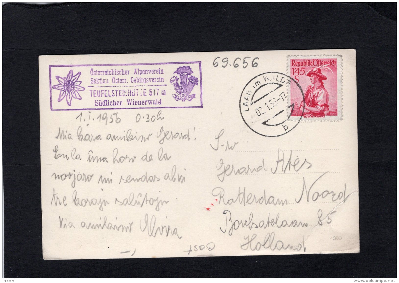 69656     Austria,    Teufelsteinhutte,  Sudlicher Wienerwald,  VG  1956 - Perchtoldsdorf