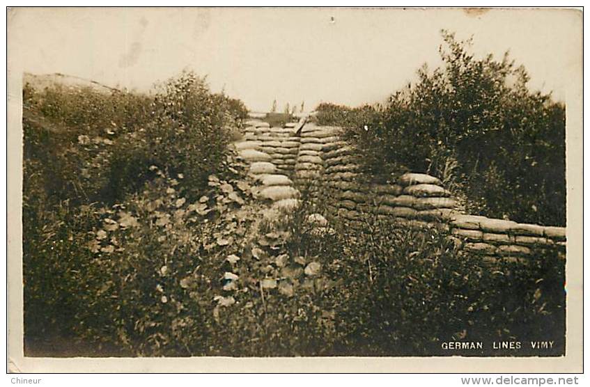 CARTE PHOTO VIMY GERMAN LINES - Sonstige & Ohne Zuordnung