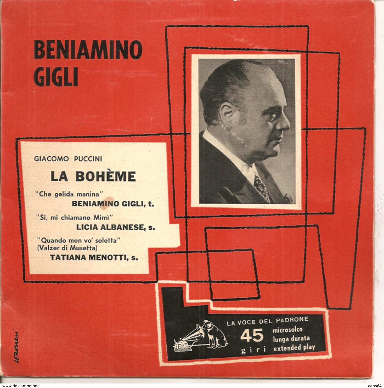 Beniamino Gigli - La Bohème 7"  M/VG+ - Oper & Operette