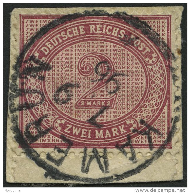 KAMERUN V 37e BrfStk, 1896, 2 M. Dunkelrotkarmin, Stempel KAMERUN, Postabschnitt, Pracht - Kamerun