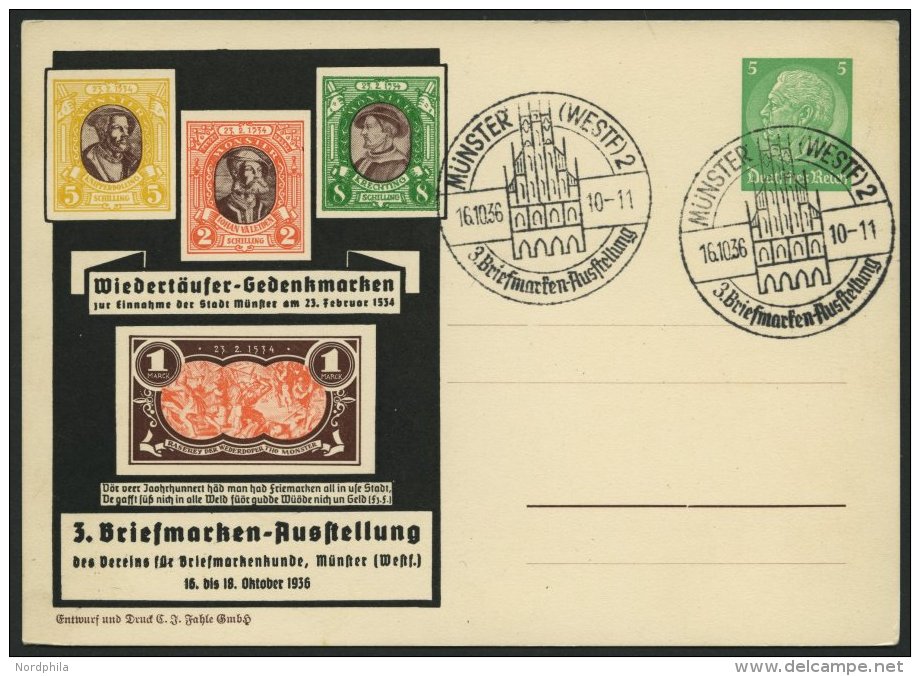 GANZSACHEN PP 126C14 BRIEF, Privatpost: 5 Pf. 3. Briefmarken-Ausstellung, Links Wiedert&auml;ufer-Gedenkmarken, Ungebrau - Other & Unclassified