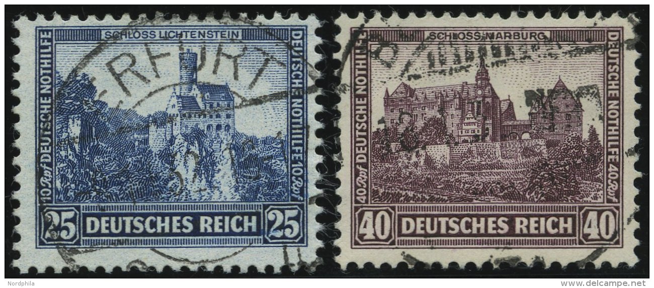 Dt. Reich 477/8 O, 1932, 25 Und 40 Pf. Nothilfe, 2 Prachtwerte, Mi. 109.- - Used Stamps