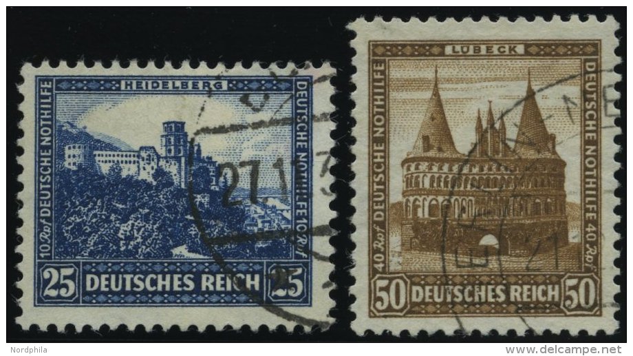 Dt. Reich 461/2 O, 1931, 25 Und 50 Pf. Nothilfe, 2 Prachtwerte, Mi. 140.- - Used Stamps