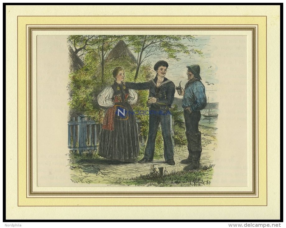 Probstei, Trachten, Kolorierter Holzstich Von Gehrts Von 1881 - Lithographies