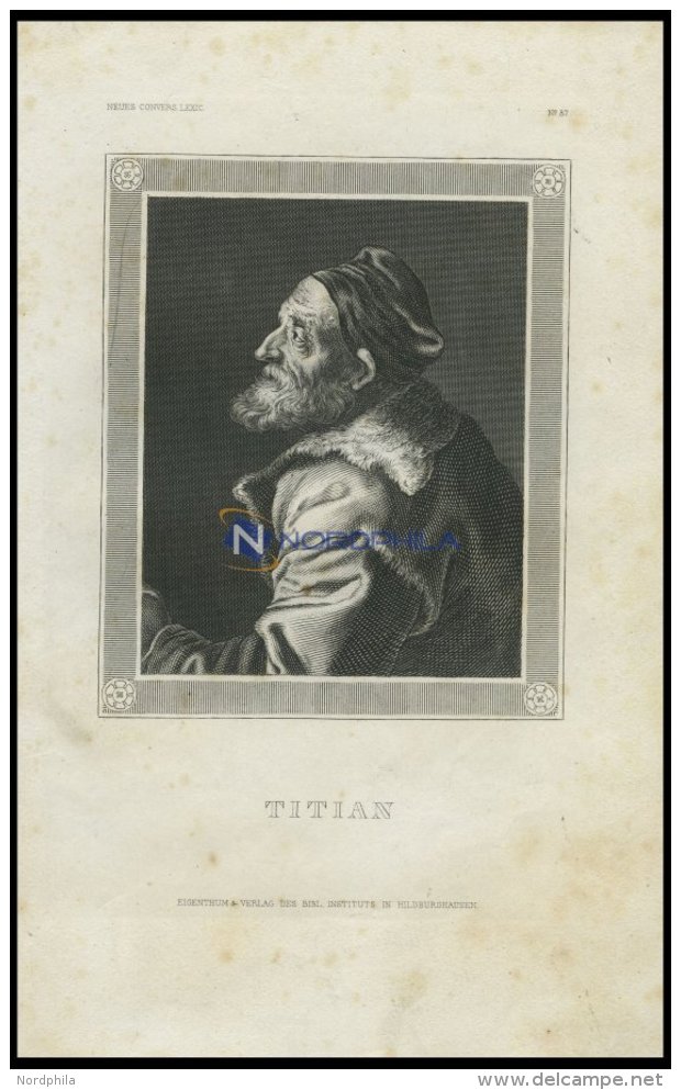 Titian, Stahlstich Von B.I. Um 1840 - Lithographies