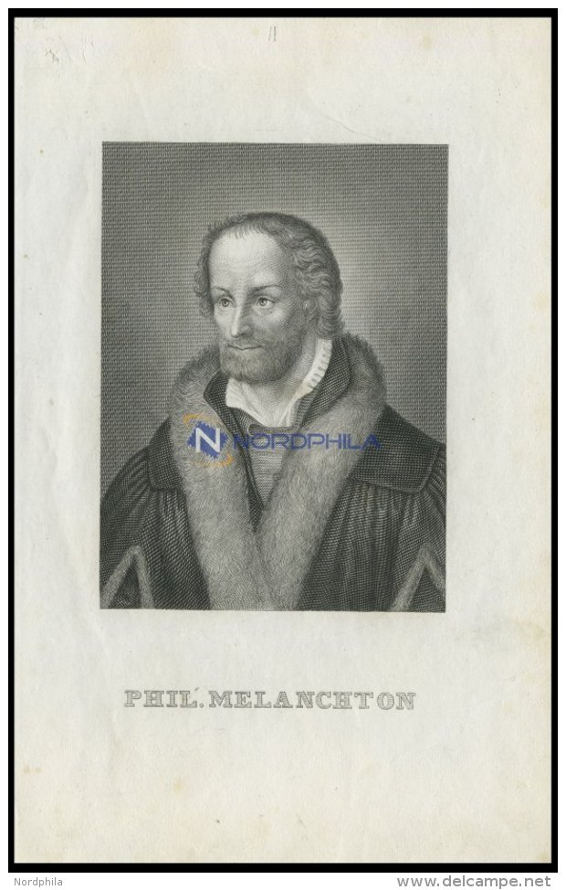 Phil. Melanchton, Stahlstich Von B.I. Um 1840 - Lithographies