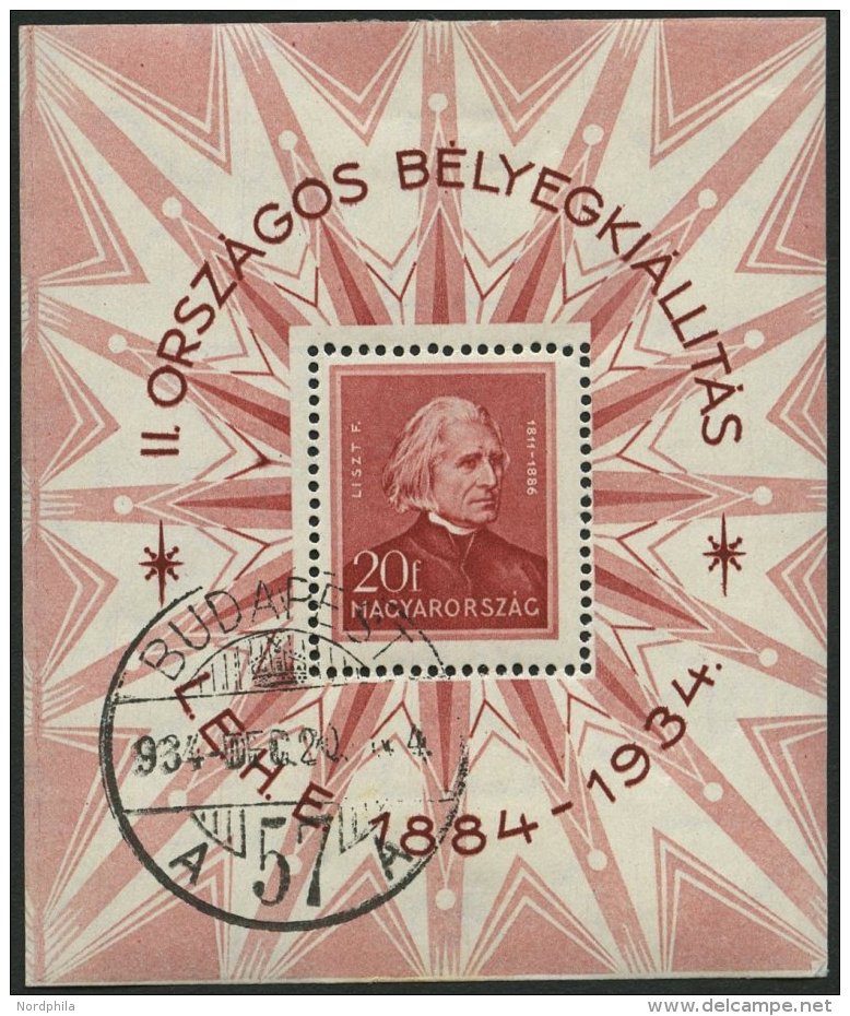 UNGARN Bl. 1 O, 1934, Block Philatelistische Ausstellung, Feinst, Mi. 140.- - Other & Unclassified