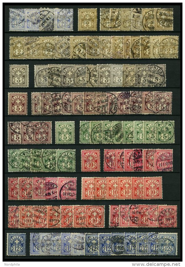 LOTS O,* , 1882-1906, Partie Kreuz &uuml;ber Wertschild, 190 Werte, Teils In Nuancen, Erhaltung Etwas Unterschiedlich, F - Collections