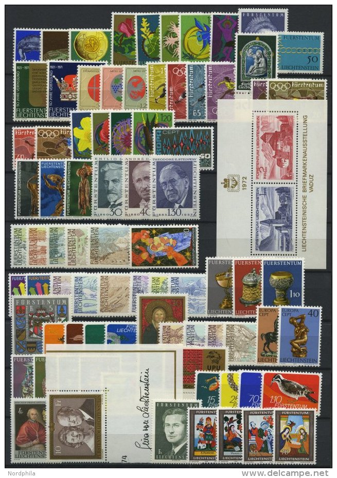 SAMMLUNGEN **, Komplette Postfrische Sammlung Liechtenstein Von 1971-80, Prachterhaltung - Collections