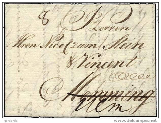 HAMBURG VORPHILA 1873, Brief Von Hamburg Nach Ulm, Forwarded-Letter Von L. Pfl&uuml;ger, Pracht - Other & Unclassified