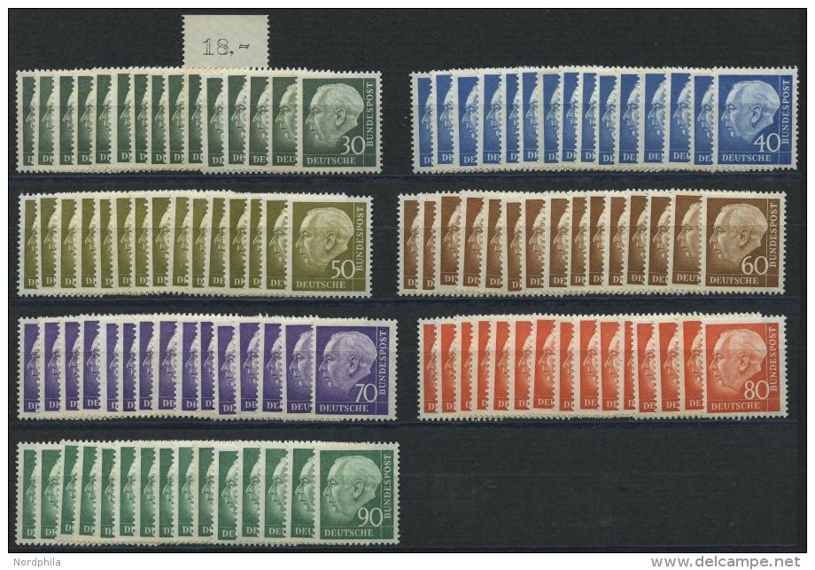 ENGROS 259-65 **, 1960, Heuss II, 15 S&auml;tze Fast Nur Pracht, Mi. 600.- - Unused Stamps