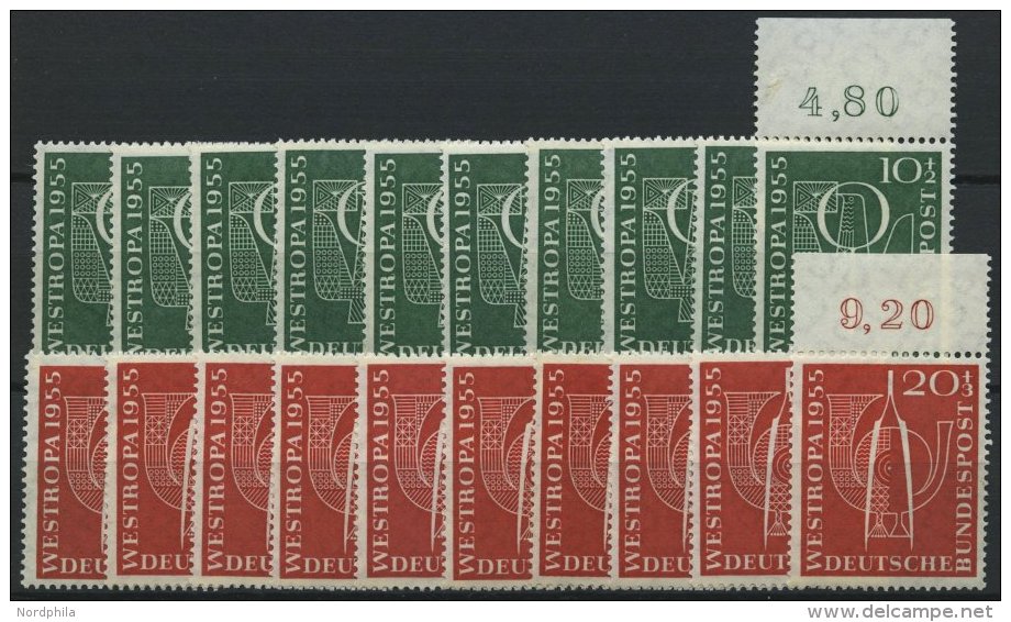 ENGROS 217/8 **, 1955, Westropa, 10 Prachts&auml;tze, Mi. 160.- - Errors & Oddities