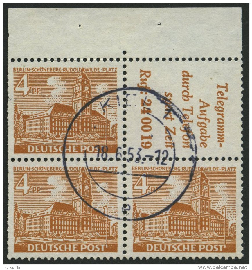 ZUSAMMENDRUCKE S 8 O, 1952, Bauten R5 + 4, Pracht, Mi. 85.- - Zusammendrucke