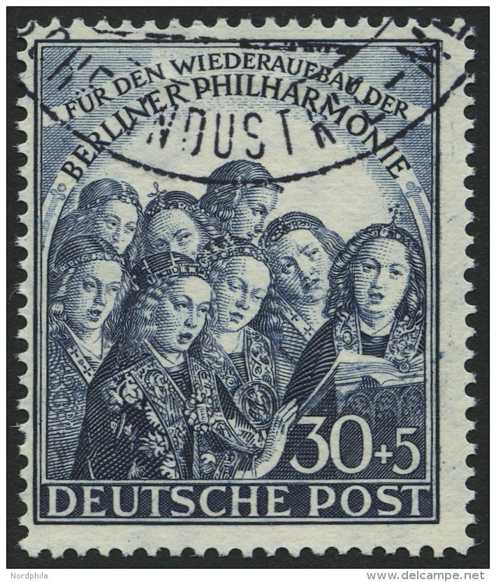 BERLIN 73 O, 1950, 30 Pf. Philharmonie, Pracht, Mi. 90.- - Used Stamps