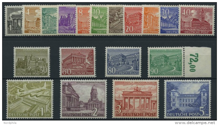 BERLIN 42-60 **, 1949, Bauten, Prachtsatz, Mi. 750.- - Used Stamps