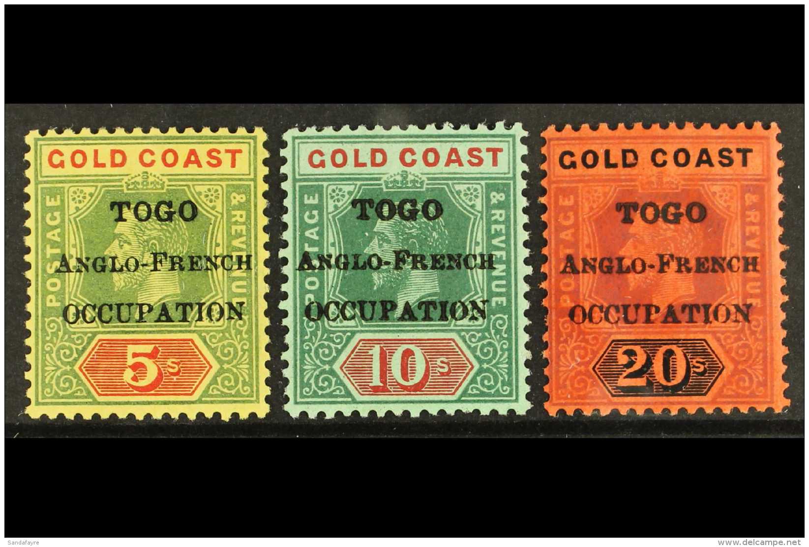 1916-20  15mm Overprint On Gold Coast 5s, 10s And 20s SG H56/58, Fine Mint. (3) For More Images, Please Visit... - Autres & Non Classés