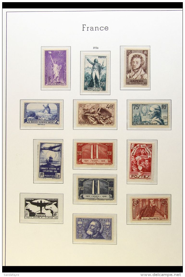 1936-42 NEVER HINGED MINT COLLECTION  Presented On "Lighthouse" Hingeless Pages. An Attractive Collection That... - Autres & Non Classés