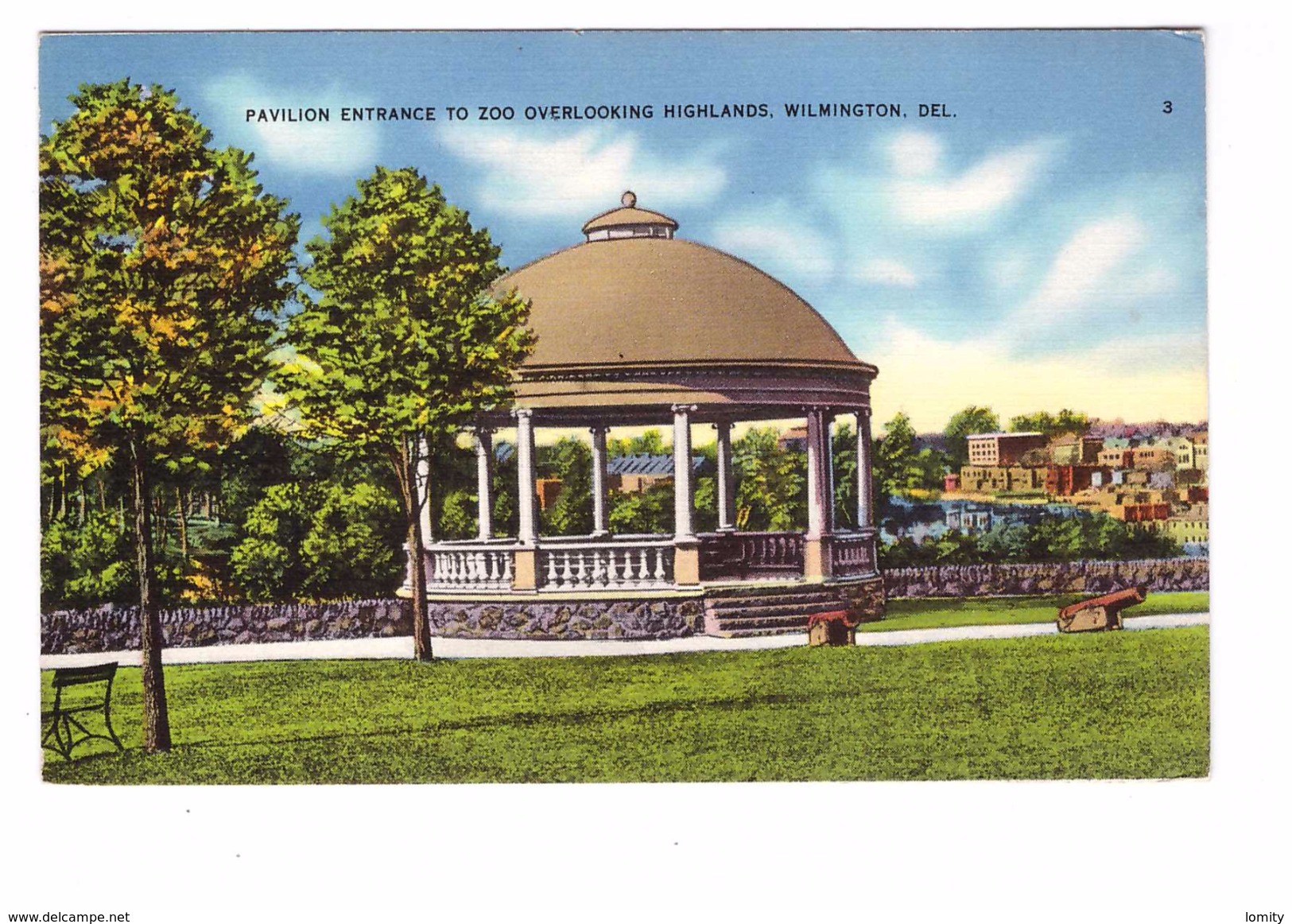 USA Wilmington Pavilion Entrance To Zoo Overlooking Highlands - Wilmington