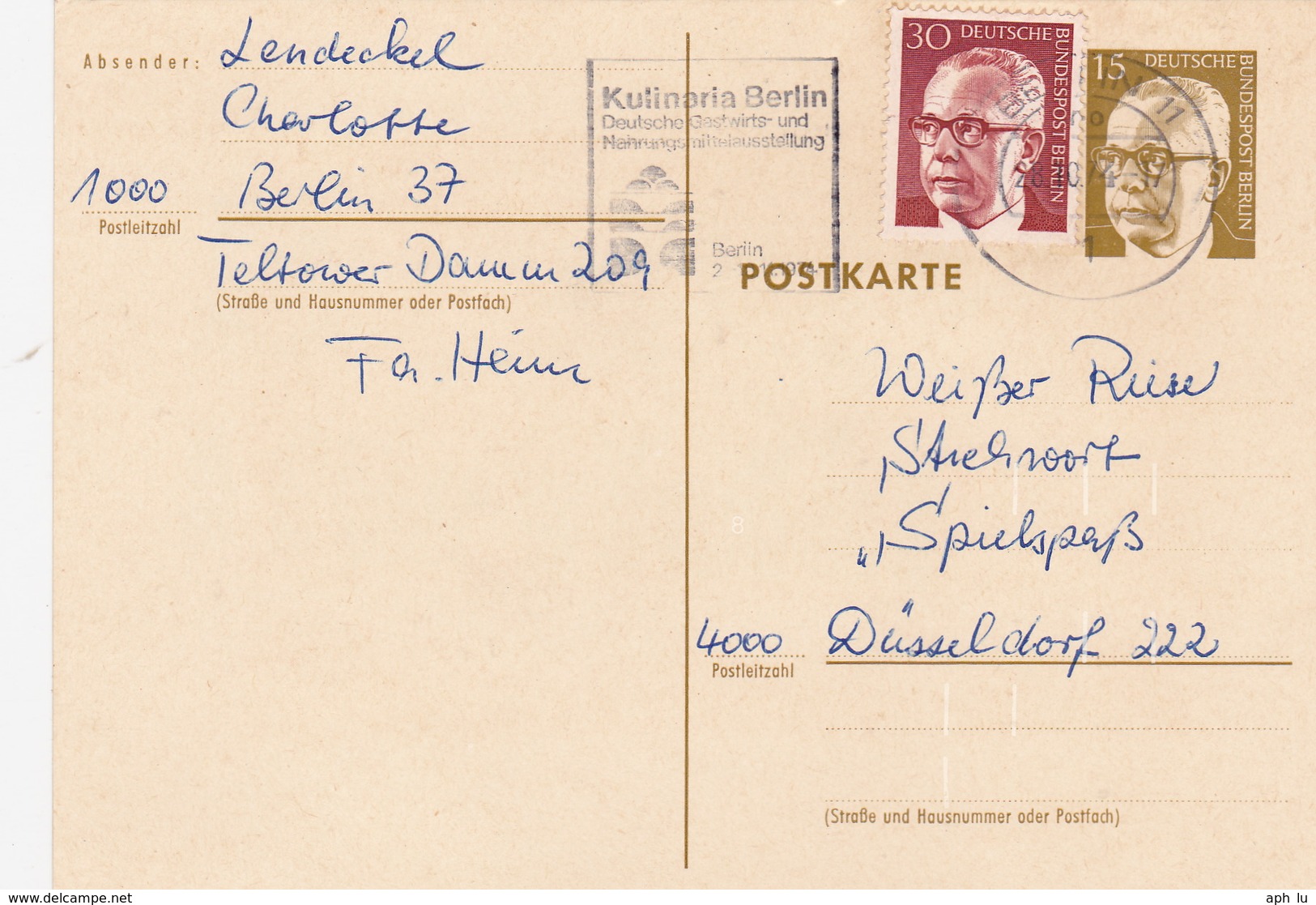 Postkarte Berlin P 81 Mit Zusatzfrankatur MiNr. 363 (ak0598) - Cartes Postales - Oblitérées