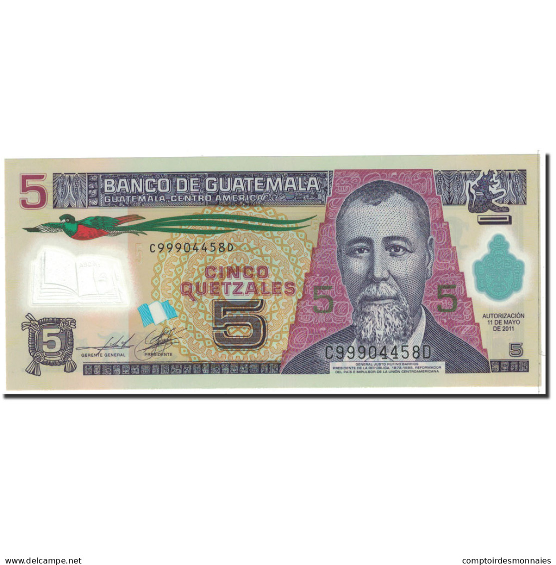 Billet, Guatemala, 5 Quetzales, 2011, 2011-05-11, KM:New, NEUF - Guatemala