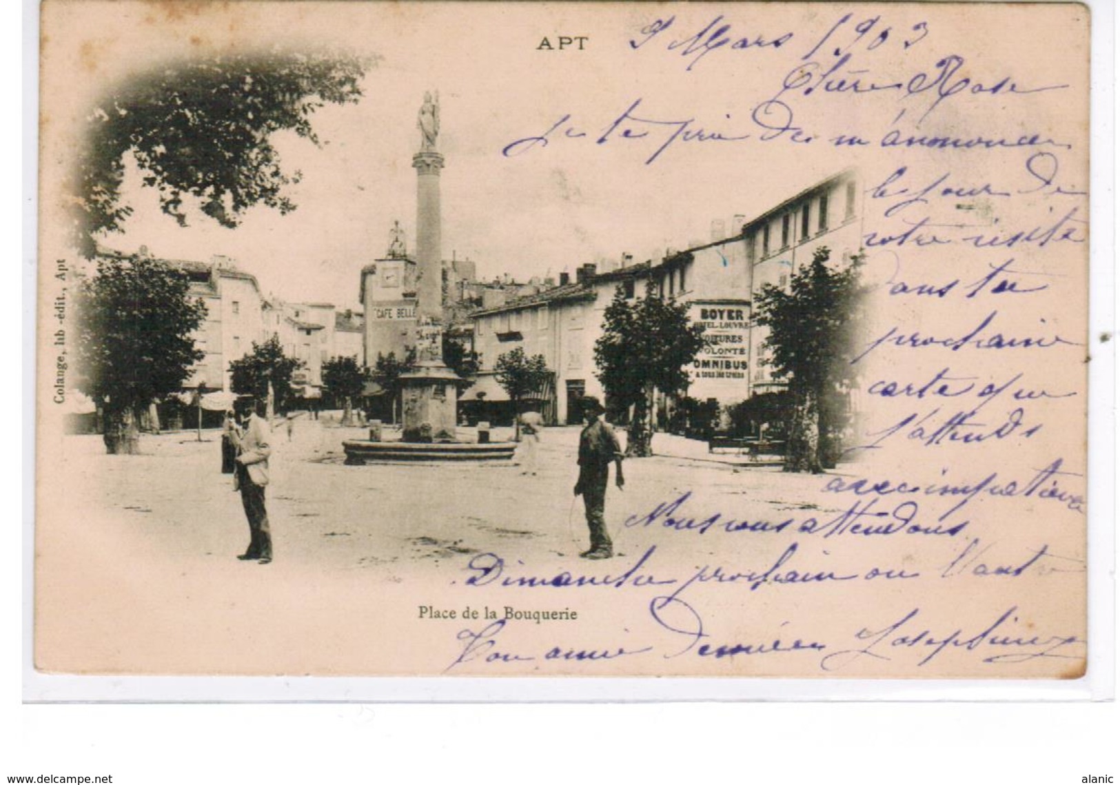 [84] Vaucluse > APT -PLACE DE LA BOUQUIERE//9 MARS 1903 - Apt