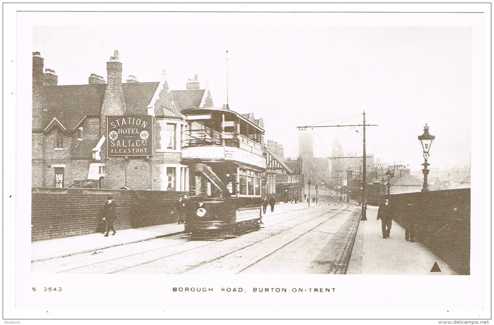 RB 1149 - Reproduction Postcard - Tram On Borough Road Burton-on-Trent Staffordshire - Sonstige & Ohne Zuordnung