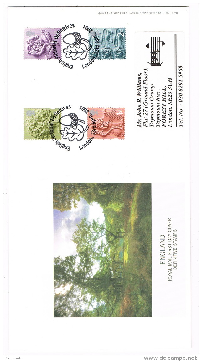 RB 1151 - 2001 GB 3 X FDC First Day Covers - English Definitives - 3 Different Postmarks - 2001-2010 Decimal Issues